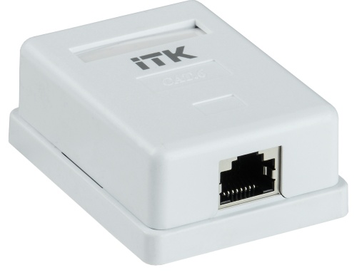ITK Настенная информационная розетка RJ45 кат.6 FTP 1-порт | код CS2-1C06F-12 | IEK